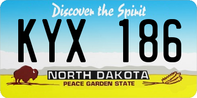 ND license plate KYX186