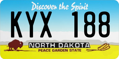 ND license plate KYX188