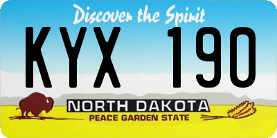 ND license plate KYX190