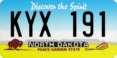 ND license plate KYX191