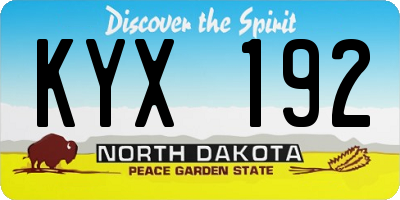 ND license plate KYX192