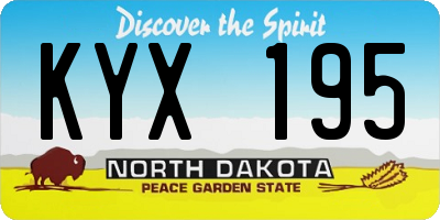 ND license plate KYX195