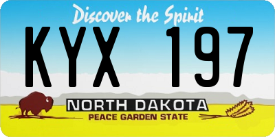 ND license plate KYX197