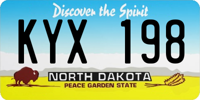 ND license plate KYX198