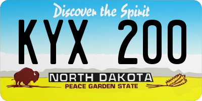 ND license plate KYX200