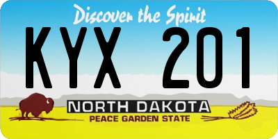 ND license plate KYX201