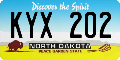 ND license plate KYX202