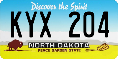 ND license plate KYX204