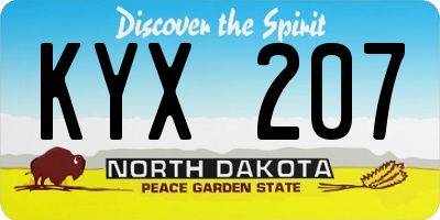 ND license plate KYX207