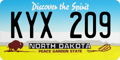 ND license plate KYX209