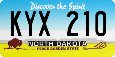 ND license plate KYX210