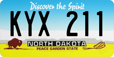 ND license plate KYX211