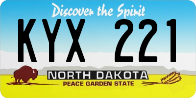 ND license plate KYX221