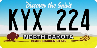 ND license plate KYX224