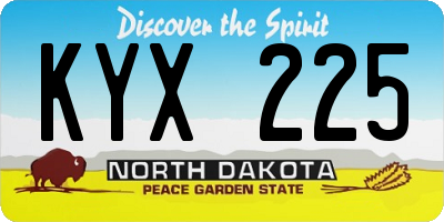 ND license plate KYX225