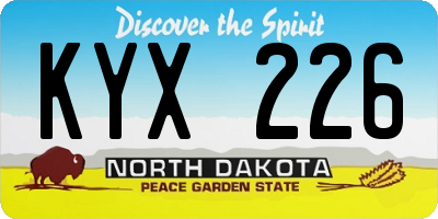 ND license plate KYX226