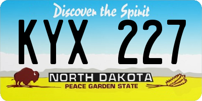 ND license plate KYX227