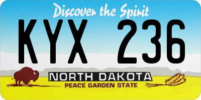 ND license plate KYX236