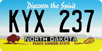 ND license plate KYX237