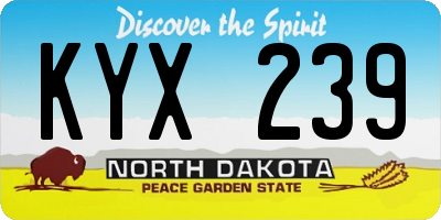 ND license plate KYX239