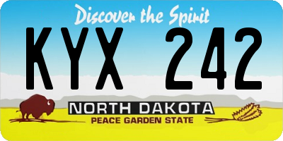 ND license plate KYX242