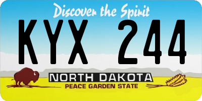 ND license plate KYX244