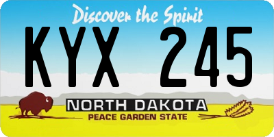 ND license plate KYX245