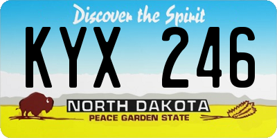 ND license plate KYX246