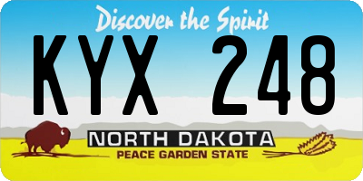 ND license plate KYX248