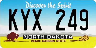 ND license plate KYX249