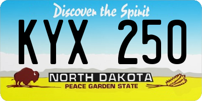 ND license plate KYX250