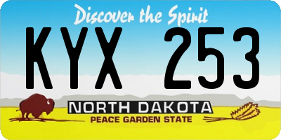 ND license plate KYX253