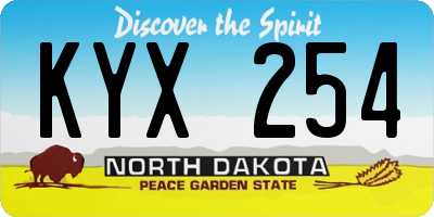 ND license plate KYX254