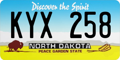 ND license plate KYX258