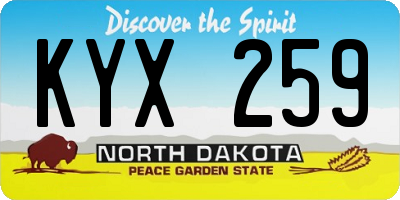 ND license plate KYX259