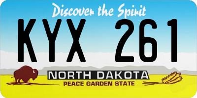 ND license plate KYX261
