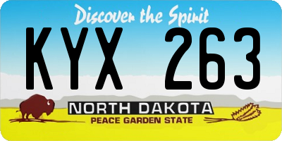 ND license plate KYX263