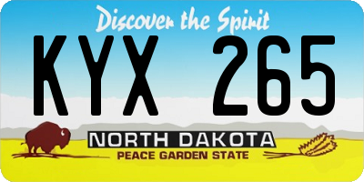 ND license plate KYX265