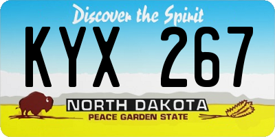 ND license plate KYX267