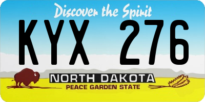 ND license plate KYX276