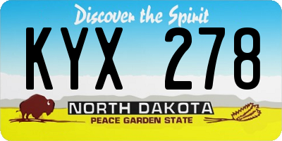 ND license plate KYX278