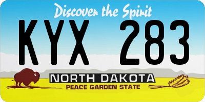 ND license plate KYX283