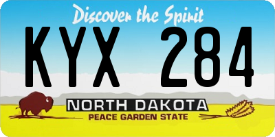 ND license plate KYX284