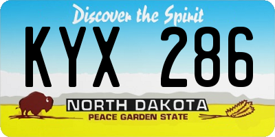 ND license plate KYX286