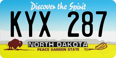 ND license plate KYX287