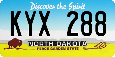 ND license plate KYX288