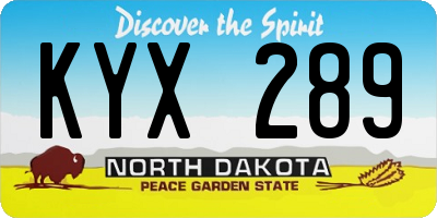 ND license plate KYX289