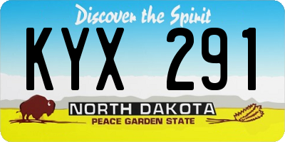 ND license plate KYX291