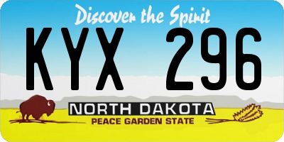 ND license plate KYX296