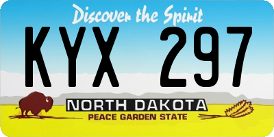 ND license plate KYX297